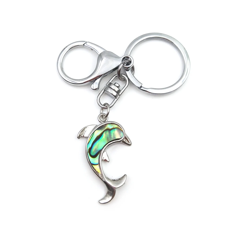 Cheap Custom Made Animal Colorful Shell Metal Jewelry Alloy Horse Lizard Turtle Dolphin Keychain Key Ring Holder Chain for Gift