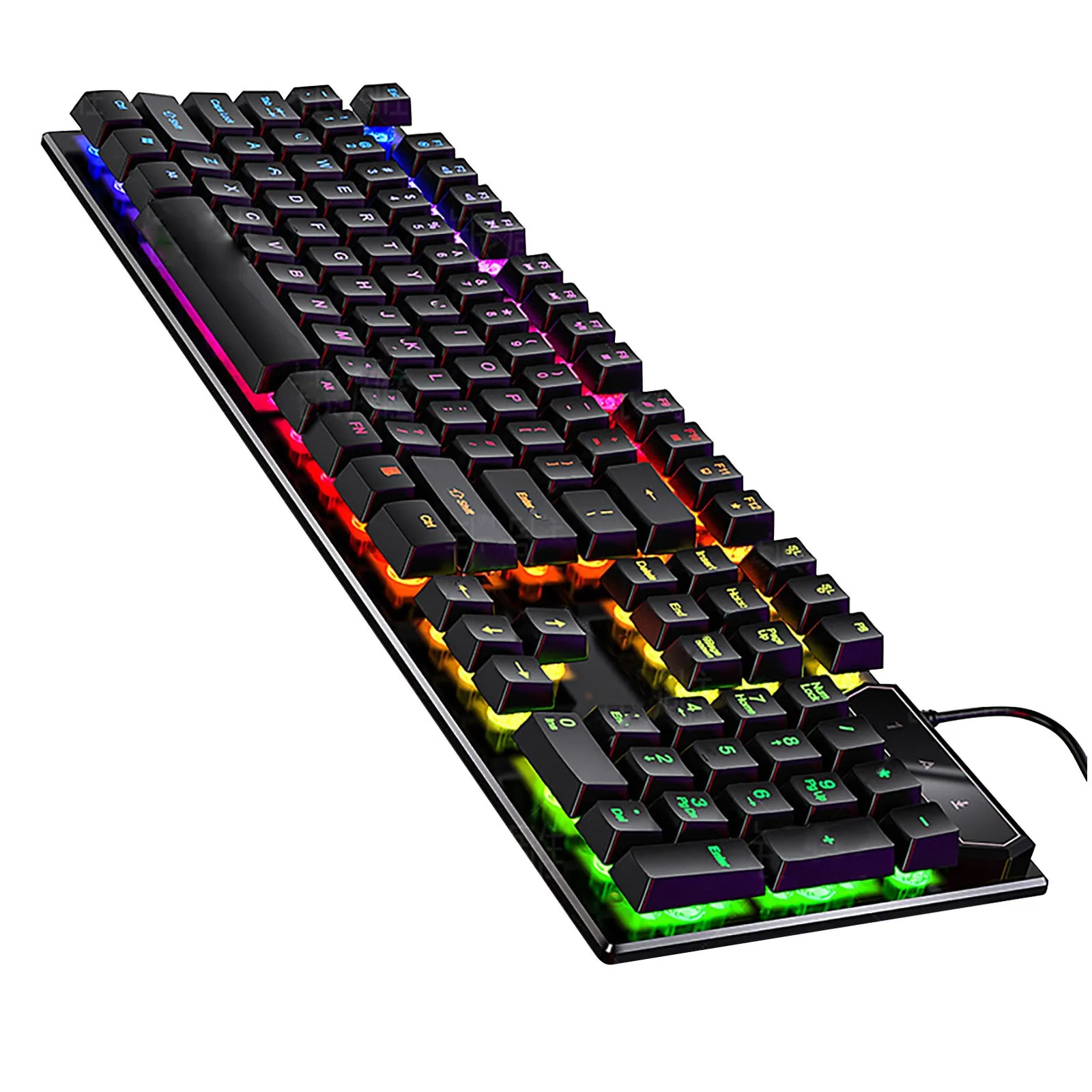 RGB Backlight Computer Accessories Cool Backlit Keyboard/Notebook Desktop Computer Wired USB Out Interface Keyboard Color : B Mechanical Gaming Keyboard DR 