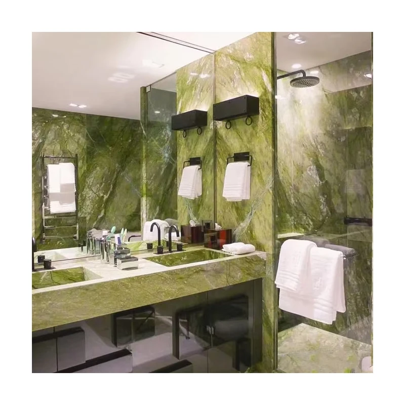 China Danton Light Dark Green Stone Natural Green Marble Block Decorate Green Marble Kitchen