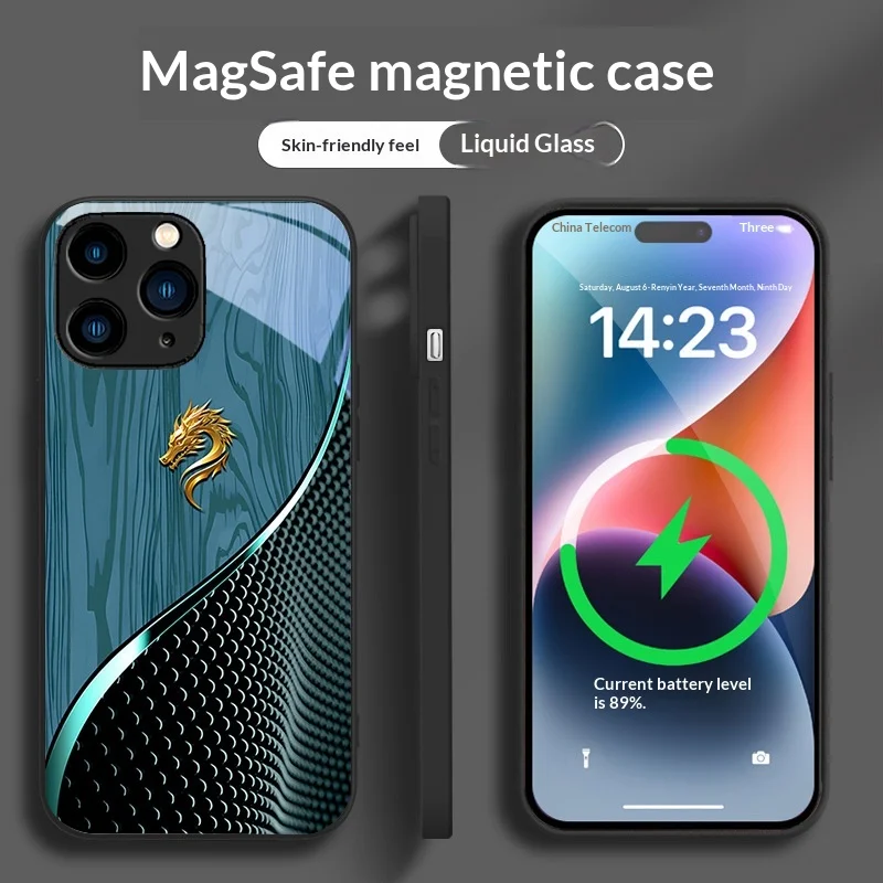 IPhone16 Mobile Phone Case Animal Design Magnetic Wood Grain