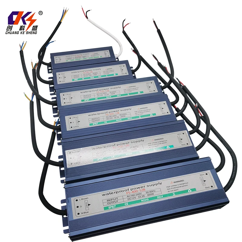 Hot Sale 12v 60w 100w 150w 200w 300w 400w IP67 Waterproof Switching Power Supply for Outdoor Led CCTV and Equipment