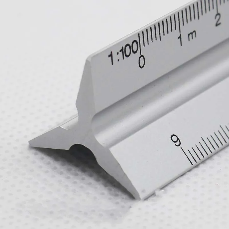 30cm Aluminium Alloy Metal Ruler Triangle Scale Architect Engineer Technical Ruler Measuring Tools Design Drawing Accessories.jpg