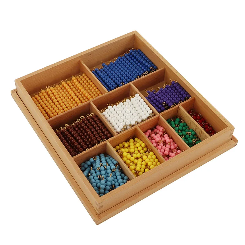 MA129 Bead Decanomial  Box  Mathematics Material Educational Wooden Baby  Montessori Toys  for Kids Learning