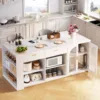 Gabinete blanco con tapa de mármol sintético blanco