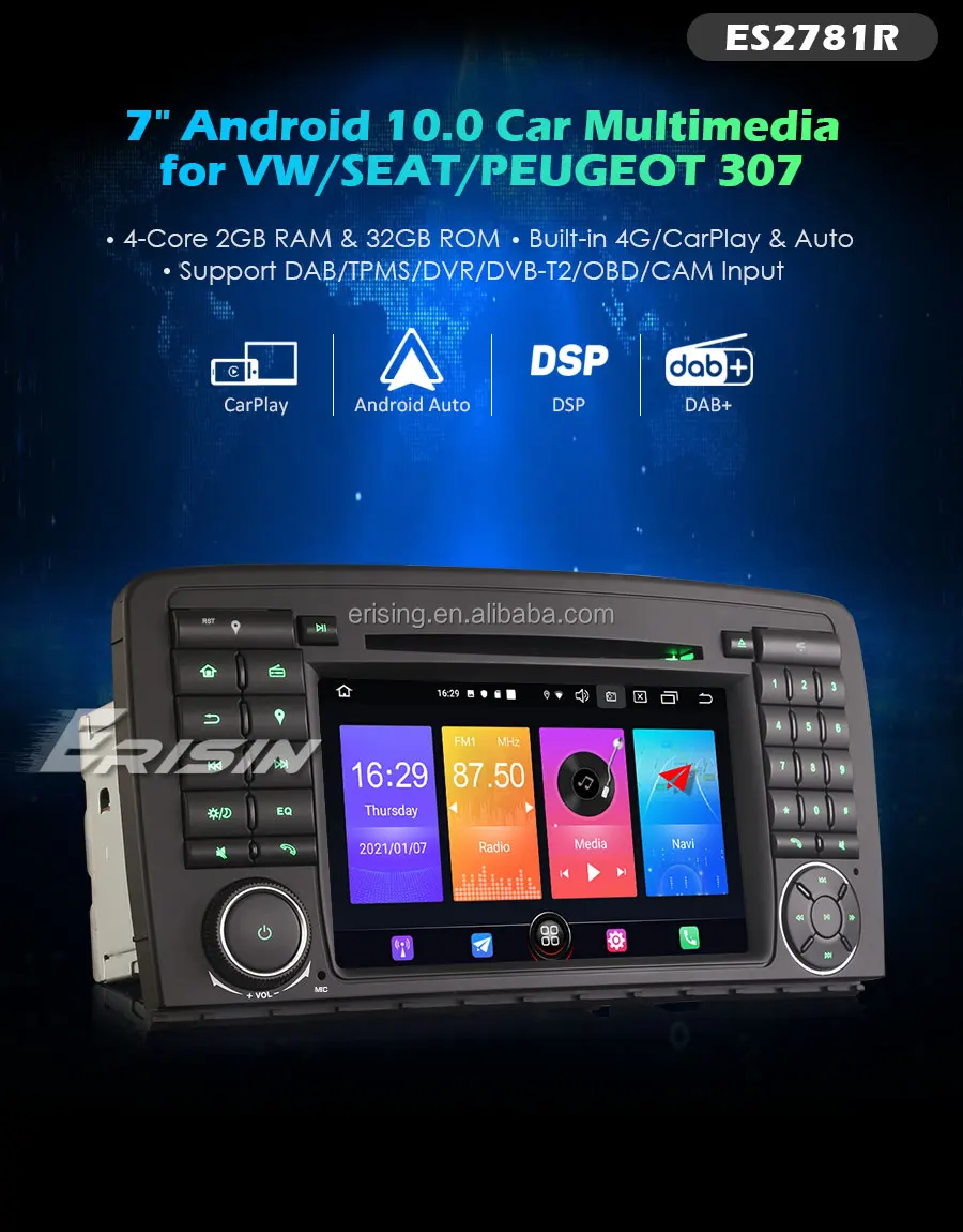 estéreo de coche Mercedes Benz Clase R W251 CarPlay DVD 32GB Android 10 GPS Radio DAB 