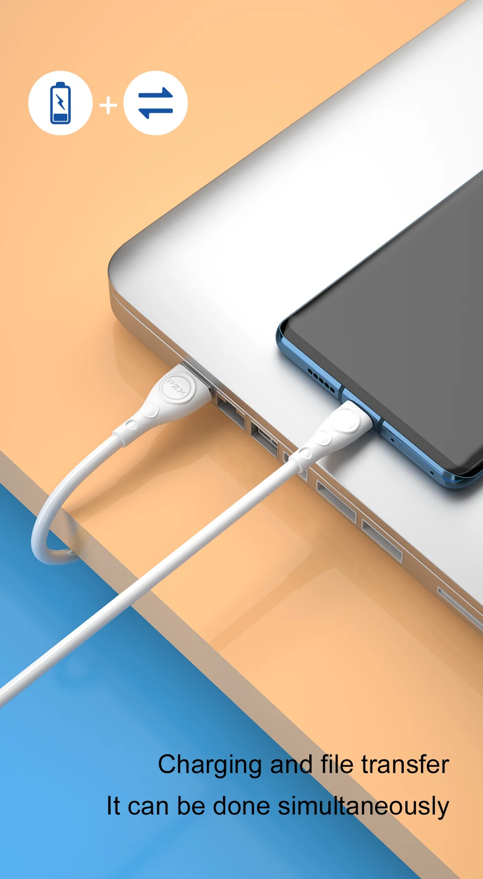 PZX High Quality For iP/Micro/Type-C Charger 1M USB Cable Data Transfer 5A Fast Charging cables de datos
