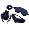 4-piece set-navy blue storage bag-hair band-hair ring