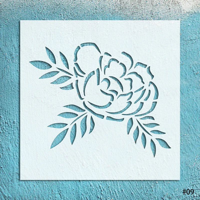 Stencil for Painting on Wood Canvas Paper Walls 6x6 Inch Floral Stencils  DIY Art