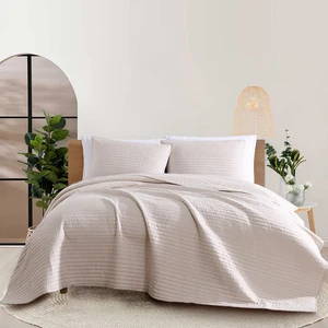 Microfiber Polyester Quilt Queen Size Bedding Set Polyester Filling Cheap Bedspread