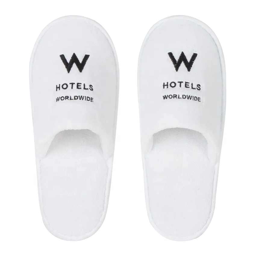 Hotel Slipper Closed Toe Luxury White Coral Fleece Eva Sole Spa 5 Star