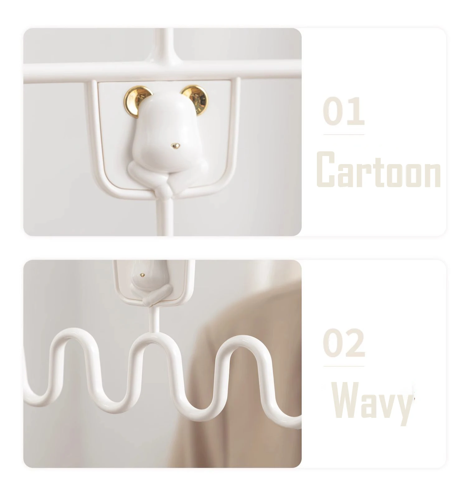 SOLELY Factory's Hot sale Bearblink Series Multifunctional Wavy Clothes Accessory Hanger Wardrobe Balcony Bathroom Living room