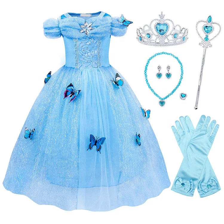 princess fancy dress accessories Princess Costume Girls Birthday Party Dress up With Accessories for Child  3-12 Years