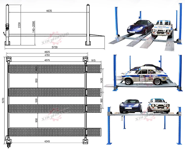 Double Deck Stack Park Car Parking Lift System