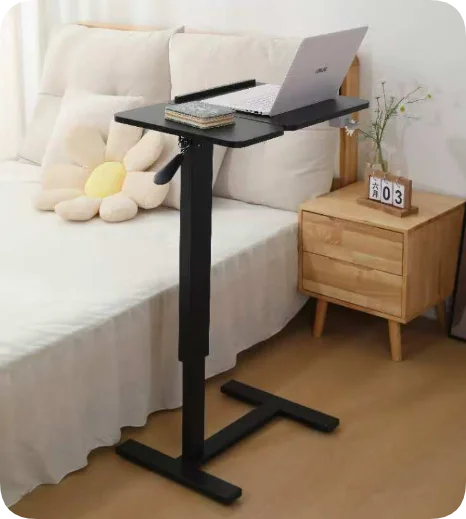 Foldable and Height Adjustable Overbed Table with Locking Wheels for Hospital, Home, Office Use factory