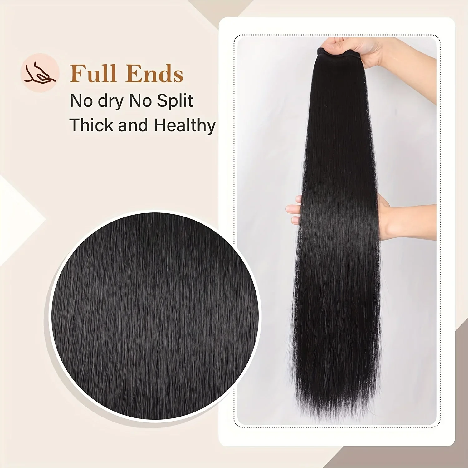 Extension per coda di cavallo Yaki liscia per capelli umani per donne Pasta magica 10-30 pollici_voghion.com