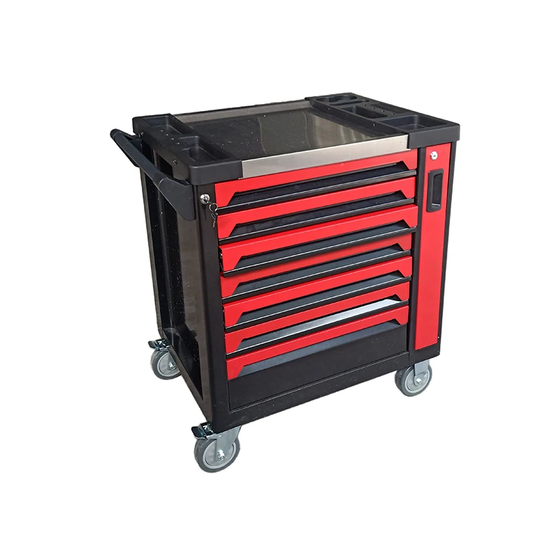 7 Drawers Rolling Tool Box Cabinet Chest Storage With Wheels And Stainless Steel Top For Tool Storage