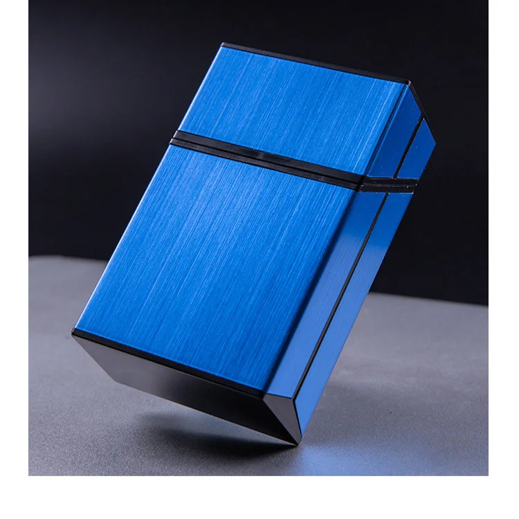 20 Pcs Capacity Brushed Aluminium Metal Cigarette Holder Case with Solid  Magnetic Flip Top Closure