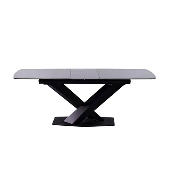 Modern adjust expanding dining tables 1.4m 16m 1.8m extendable ceramic dining table with carbon steel base