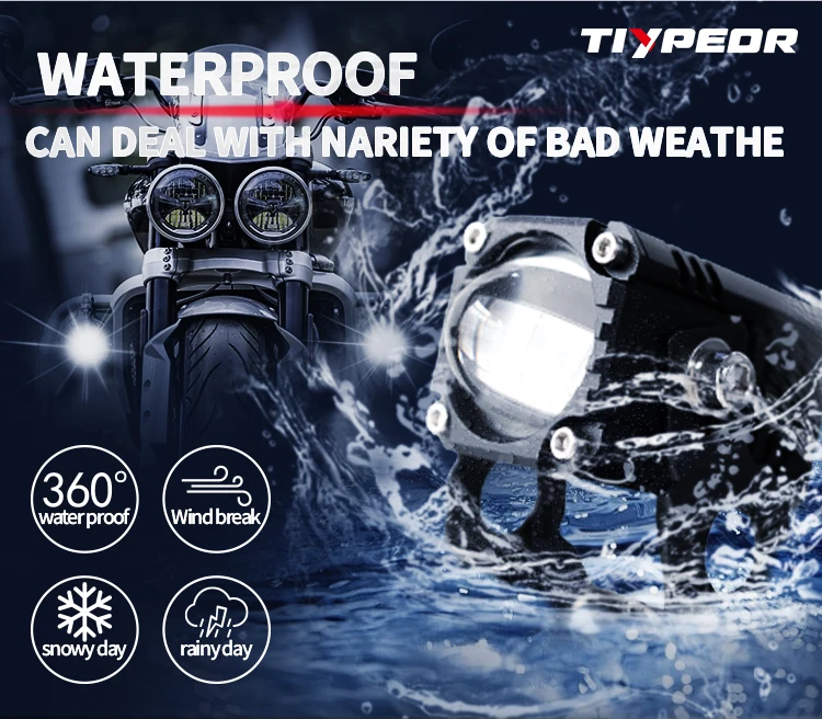 product tiypeor upgrade 25w aluminum motorcycle super brighter hi q fog auxiliary off road spotlight led driving light for atv utv-4