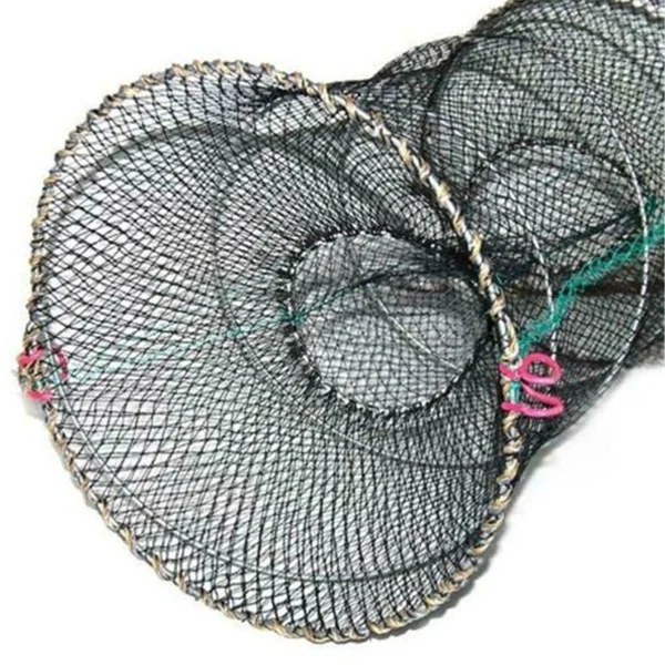 4/6/8 Holes Fishing Bait Trap Crab Net Shrimp Cast Dip Cage Fish Minnow  Foldable