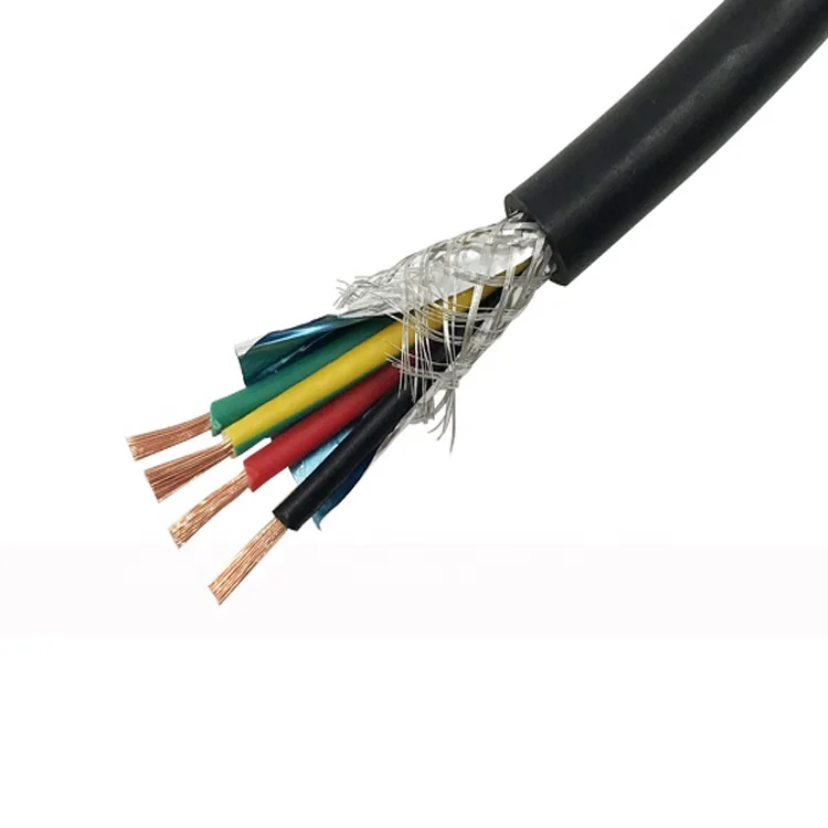 RVVP 4 Core 1.5mm 16 AWG Shielding Braid Sheath PVC Flexible Insulated Copper Wire Waterproof Signal Cable