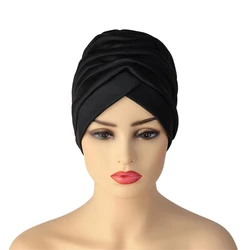 Простой дизайн мусульманская повязка на голову бандана хиджаб Африканский космический хлопок тюрбан шляпа для