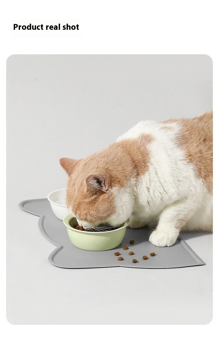 Anti Overflow Anti Slip Durable Silicone Pet Feeding Mats for Cats Dogs Waterproof Easy Clean Food Grade Material Eating Slow supplier