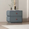 [c2 double bois massif] gris bleu (gauche)
