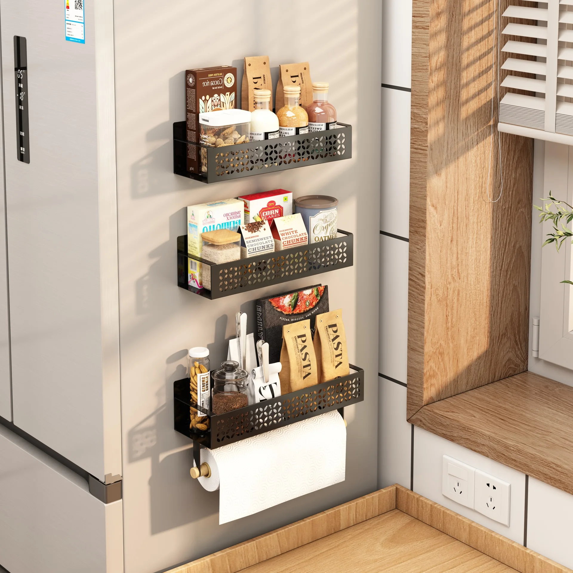 Magnetic Spice Rack Custom Magnetic Storage Shelf for Refrigerator