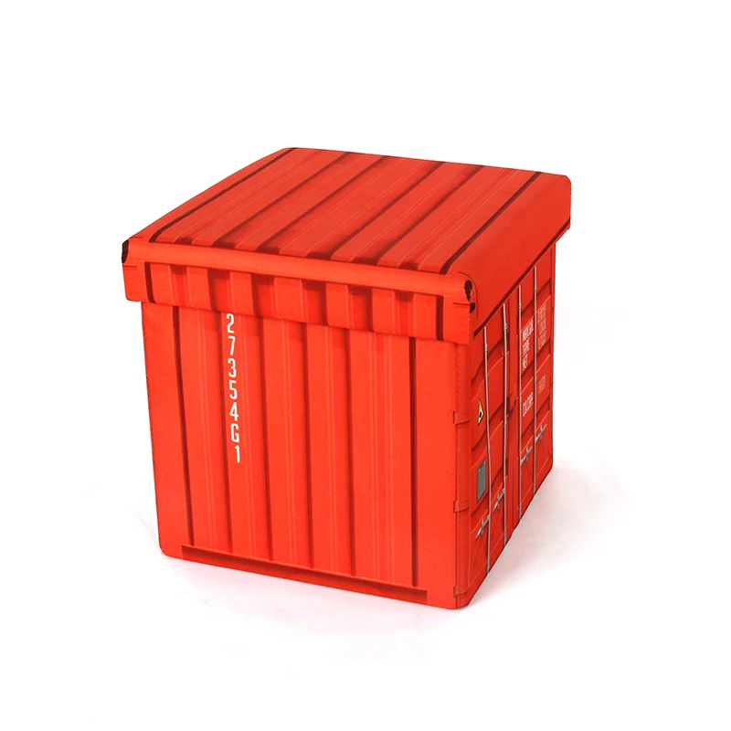 HStex 2026 Fashion Design Game Box Folding Kids Toy Storage Fancy Ottoman Home Furniture Rest Home Style Stool