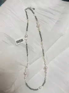 YOB  Personalized Charm Baroque Pearl Natural Stone Bead Chain Pendant Necklace Women's Accessories