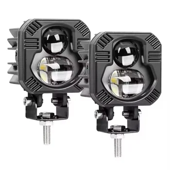 Factory Fog Light Motorcycle 30w 3.5 Inch White + Amber Led Flash Light square Motorcycle Mini Running Light