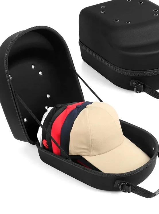 BLIRITEL Baseball Hat Travel Case - Organizer For 20-24 Caps, Storage Box With Carrying Strap