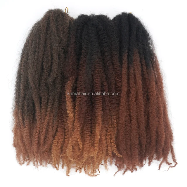KAMA Cuban Twist Hair for Braiding Hair Afro Kinky Curly Crochet Synthetic Marley Bulk Single Weft 18inch Hair Extension