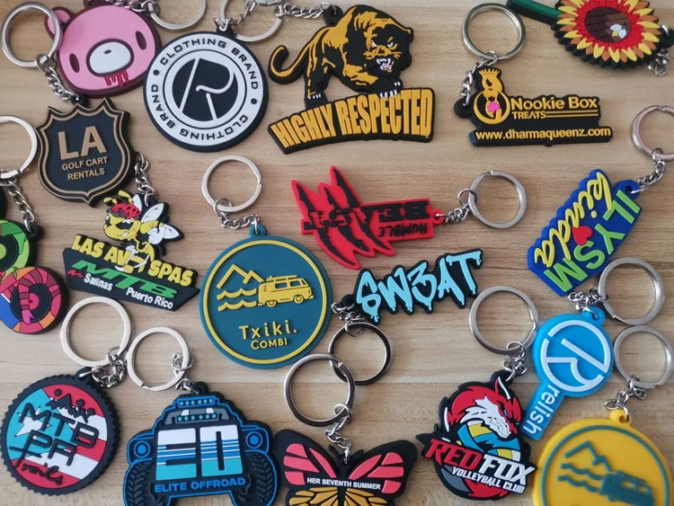 Oem Odm Custom Logo 2d Embossed Rubber Soft Pvc 3d Print Keychains Keyring Personalized