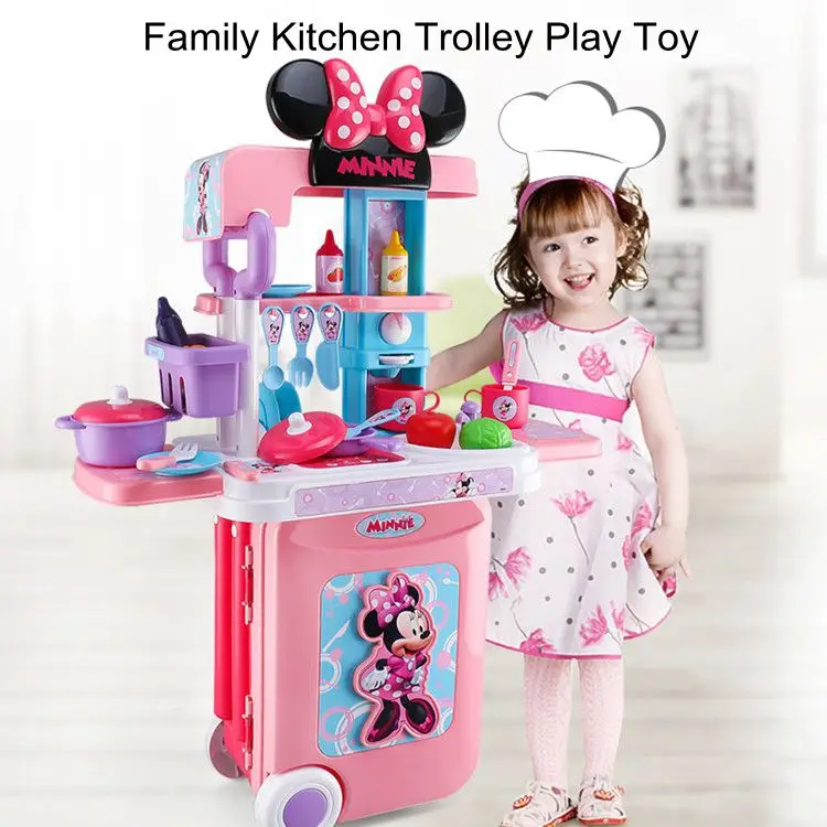 Детский обучающий инструмент, подарки, реалистичный пластиковый кухонный набор для приготовления пищи, игрушки с колесами