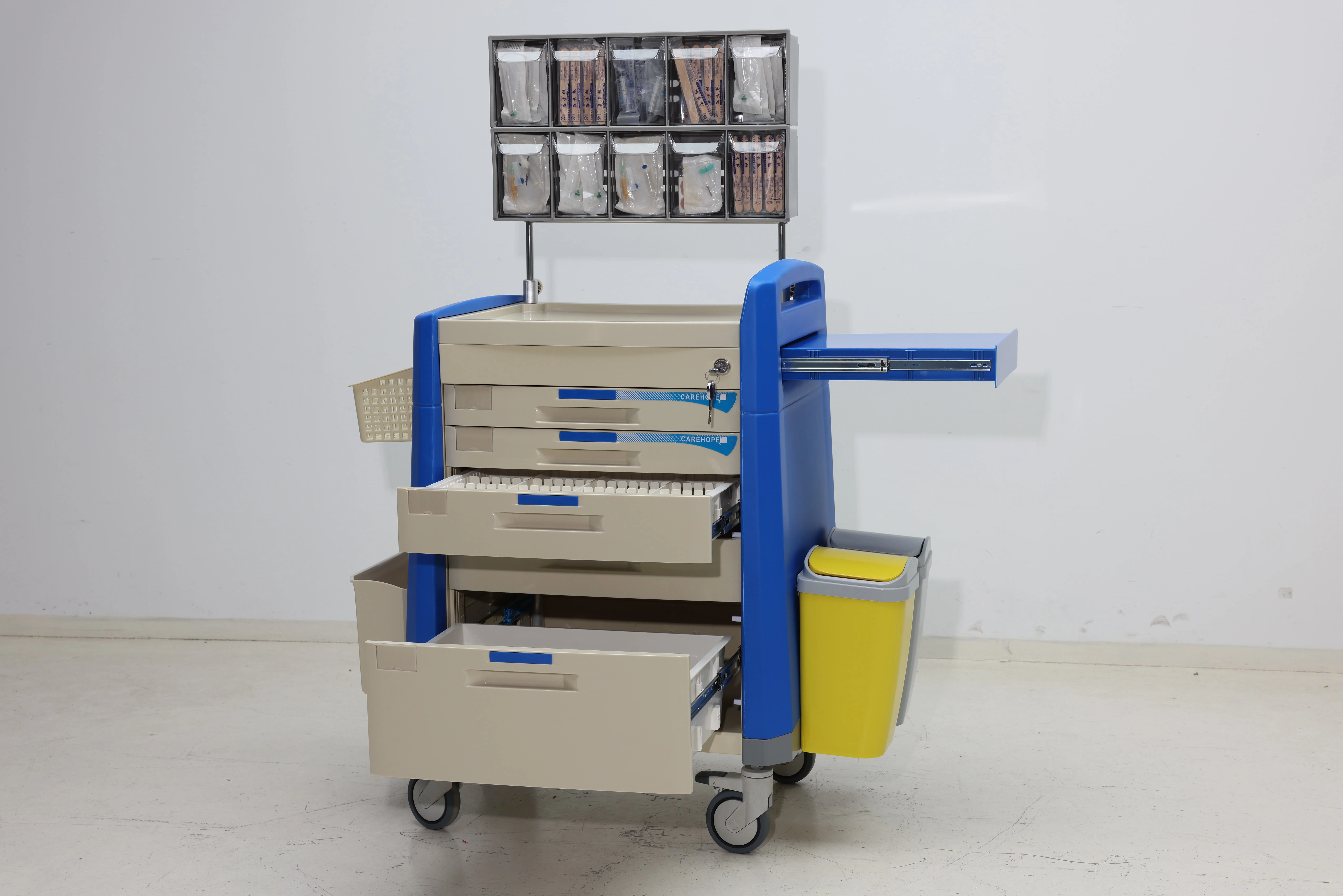 Medical Trolley Cart Rapid-Access System Height-Adjust ABS Material Modern Design Noise-Free Caster for Hospital Living Room 3