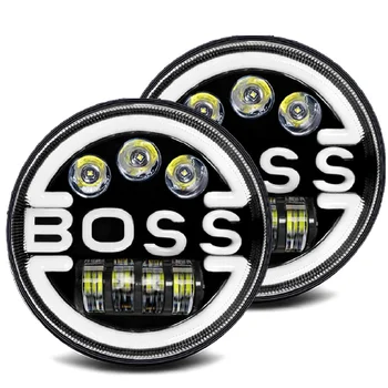 RTS 1Pair BOSS Design DOT Approved 7 inch LED Headlights Fit for Wrangler JK TJ CJ H6024 LED Headlight With DRL and Turn Signal