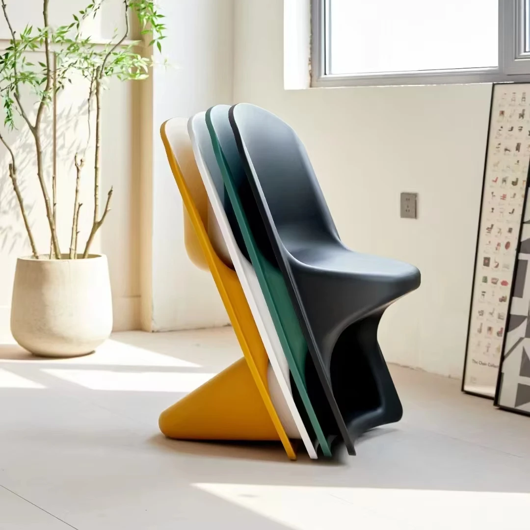 High Quality Z-Type Plastic Dining Chairs with Backrest Stool Modern Design for Kitchen for Household Use Wholesale