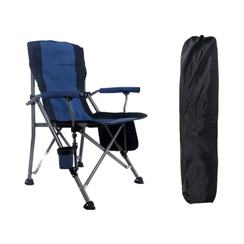 Portable Outdoor Chair Large Folding Backrest Armrests Foldable Durable Oxford Cloth for Garden Use Aluminum Alloy Wood Logo