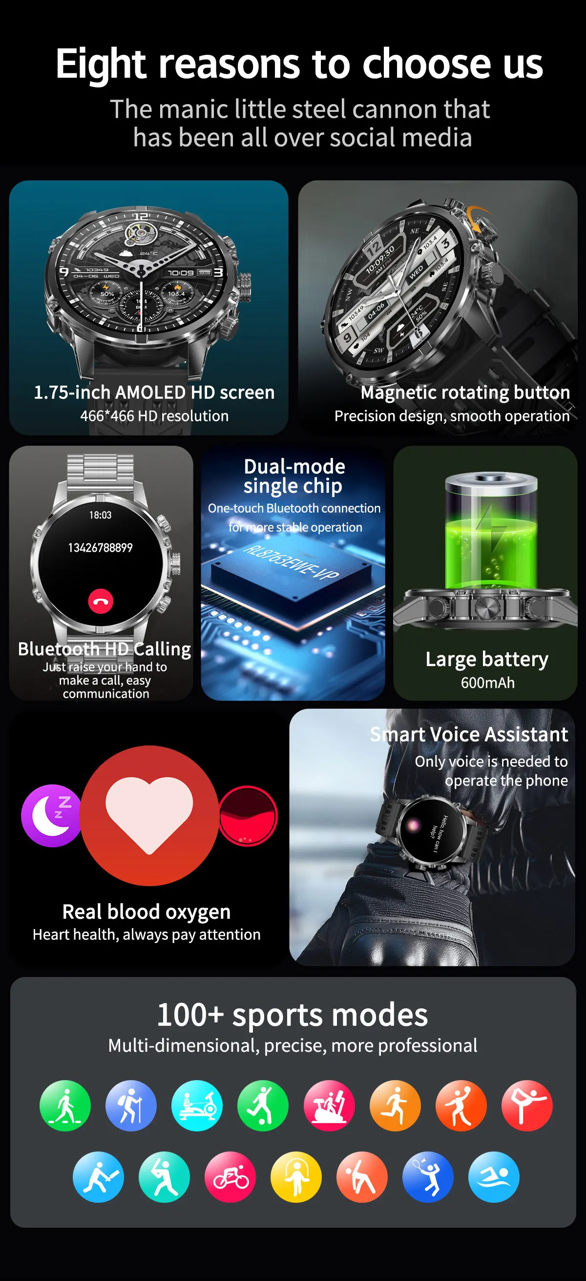 Chinese factory supplier supply  Cf53 Smart Watch 1.75inch Amoled Heart Rate Bt Calling Heart Rate Blood Oxygen Men Outdoor Sports Smartwatch With Flashlight - Buy 2025 Smart Watch With Flashlight smart Watch Amoled outdoor Sports Smartwatch With Flashlight Smart Watch With Heart Rate Monitor