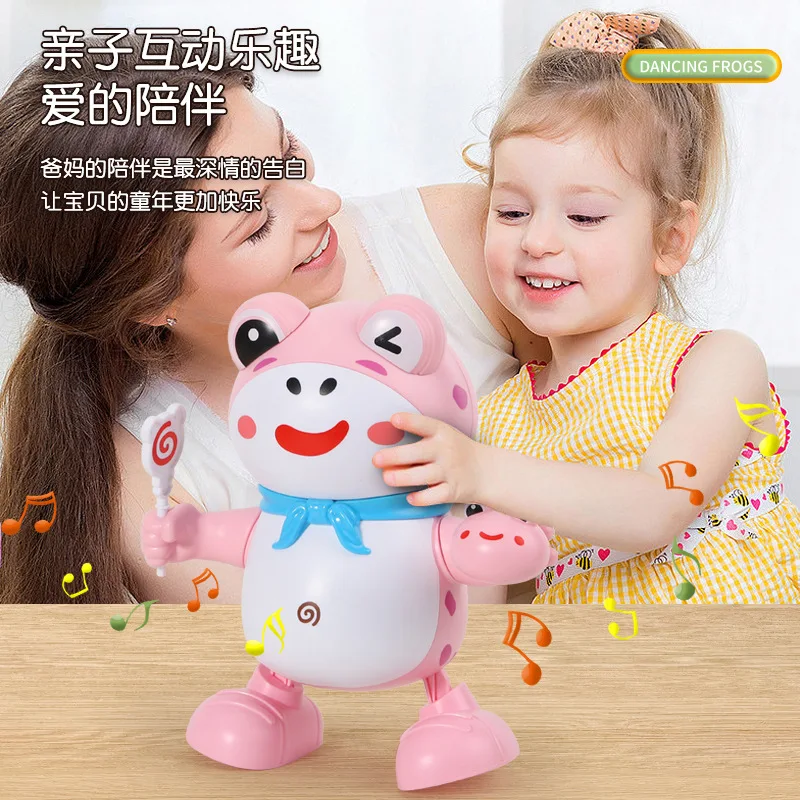 HY Toys Musical Frog Dancing Robot Toy for Infants Toddlers OEM