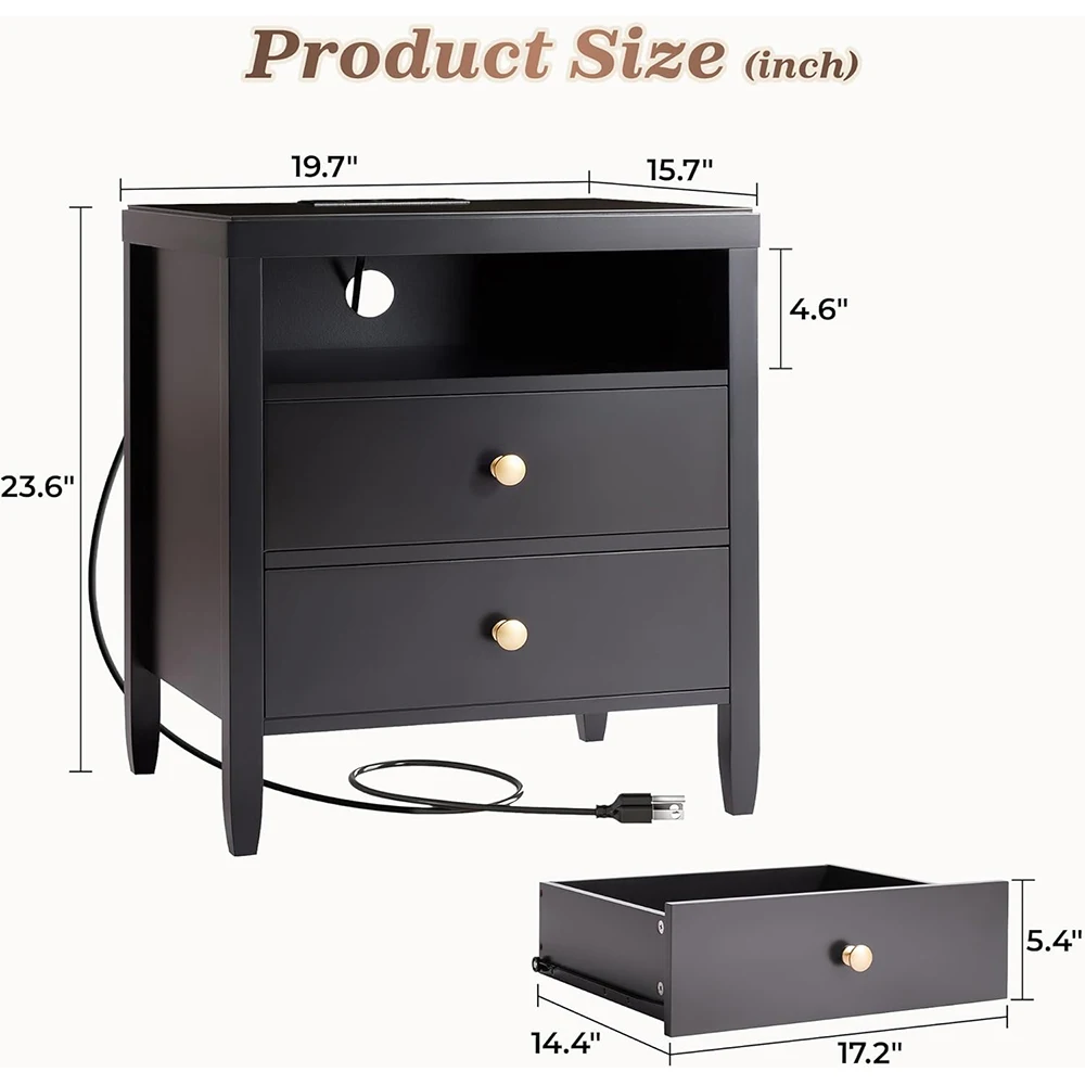 bedside table storage modern metal knobs assembled-8