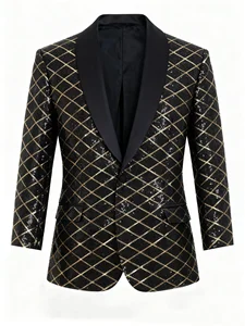 Performance Clothing Men's Velour Beaded Business Suit Jacket Single Breasted Wedding Formal Groom Luxury Tuxedo Best Suits