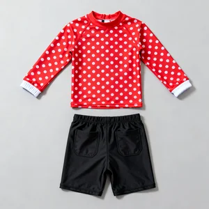 Oeko Tex Custom Baby Little Boys Summer Swimwear Two Piece Rash Guard Bathing Suits Sun Protection Swimsuits Beachwear