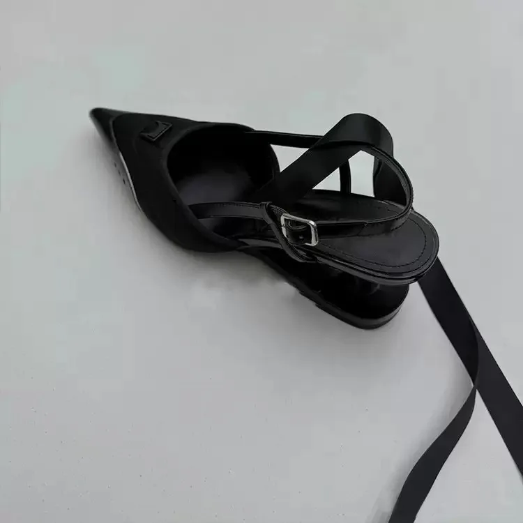 Ladies Pumps Shoes Pointed Toe Special Heel 6cm Lace Up Roma Mary Jane Pointed Toe Women