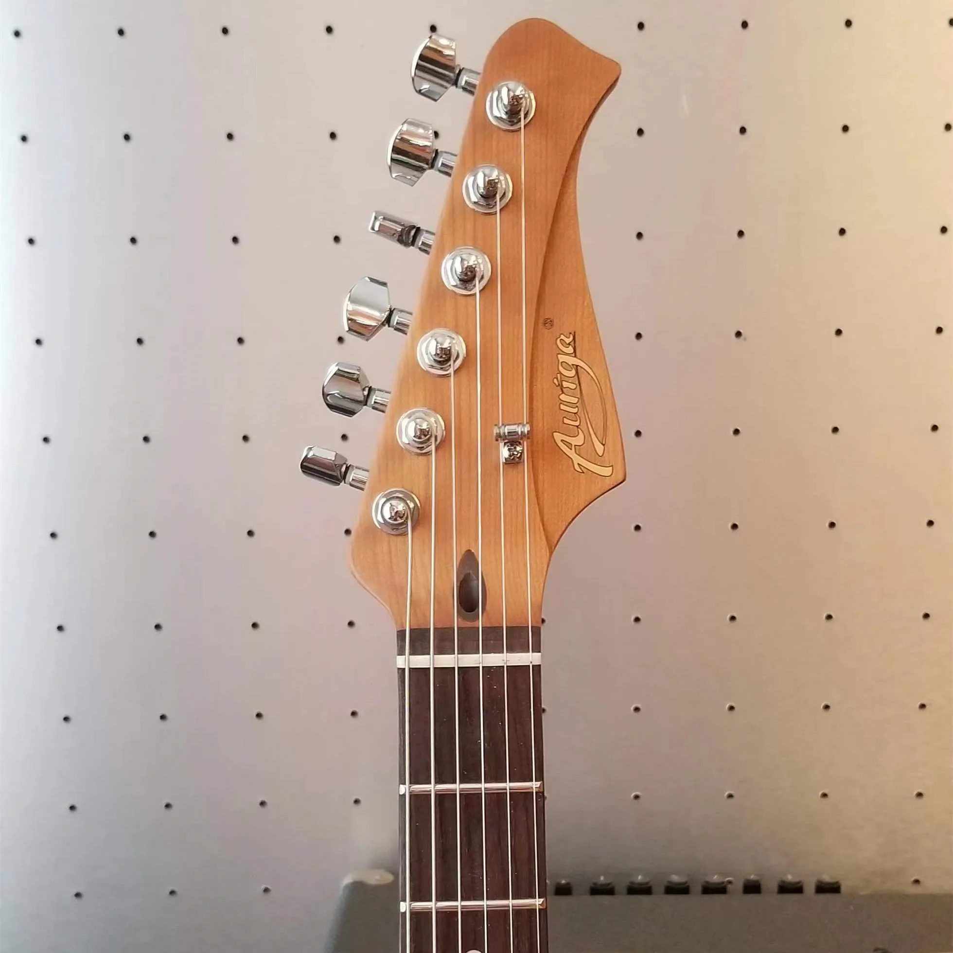 New Auriga Electric Guitar Pink Roasted Maple Neck Satin Finish 24