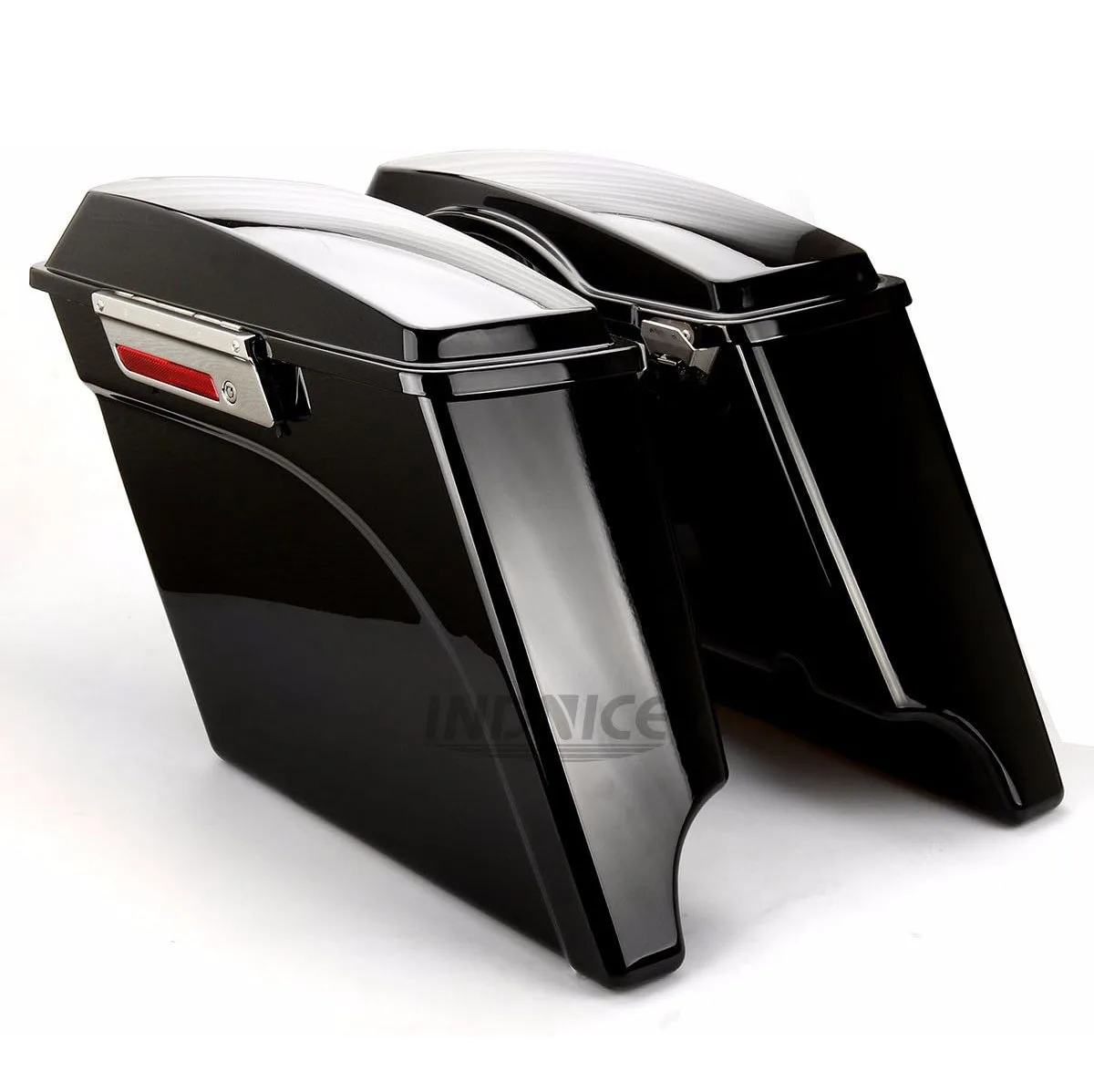 5" Extended Stretched Saddlebags With Keys for Harley Road Glide FLHTCU Extended Saddlebags Road King 1993-2013 Vivid Black