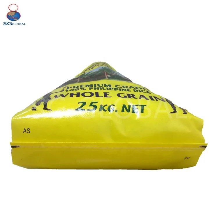 Wholesale Custom Bopp Printed 25kg 25kg Grain Bag pp Sack Package Plastic Woven Rice Packing Bag