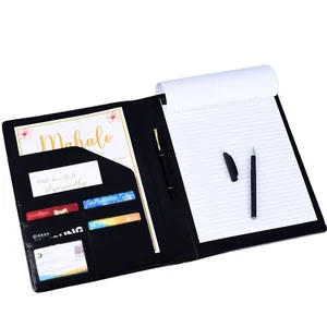 HUATONG Custom PU Leather Restaurant Menu Clipboard Folders Paper Presentation Folder for Filing Products